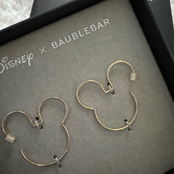 NWT Disney BaubleBar Gold Filled Minnie Mouse Earrings & Necklace - Picture 7 of 8